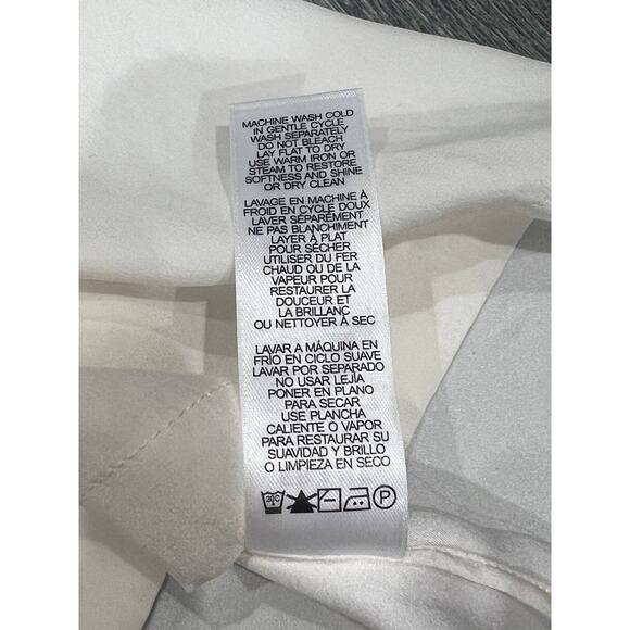 Frame Oversize Silk T-Shirt In Off White Lightweight Medium A003757 - Picture 7 of 9